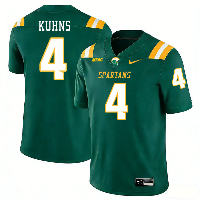 Norfolk State Spartans #4 Otto Kuhns College Football Jerseys,Uniforms Stitched-Green